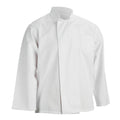 White hidden button full sleeve chef's coat on a white background