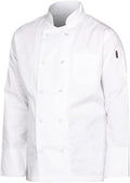 Visible button long sleeve white chef jacket main image